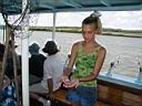 P1010222.jpg: Sam holding a fish on the crab boat